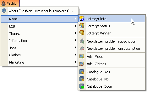 Screenshot for Textmodule-Templates Helpdesk Fashion 1.00