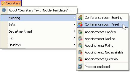 Click to view Textmodule-Templates Helpdesk Secretary 1.00 screenshot